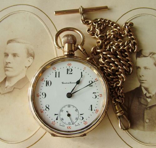 fig 1. 1930s Trenton Record pocket watch and chain