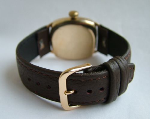 fig 2. Gents 9 carat gold Waltham cushion cased watch