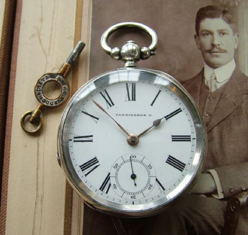 Antique Silver Waltham Farringdon D Pocket Watch
