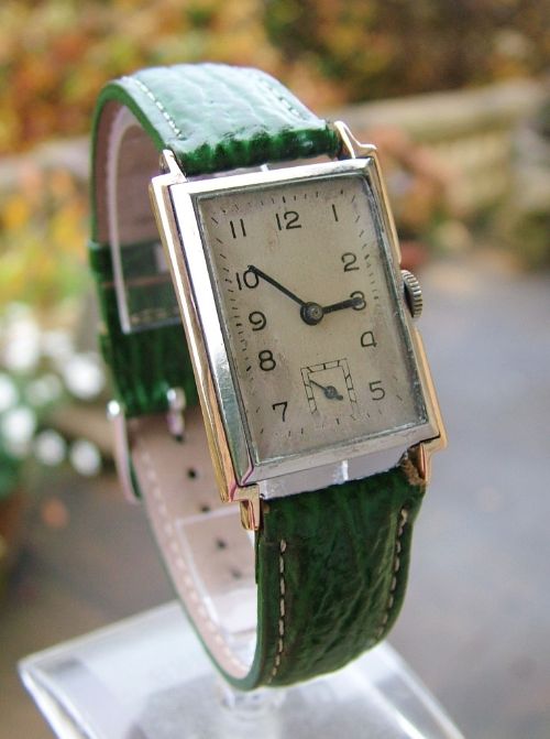 fig 1. Gents 1930s Art Deco Alpina bi-metal wrist watch