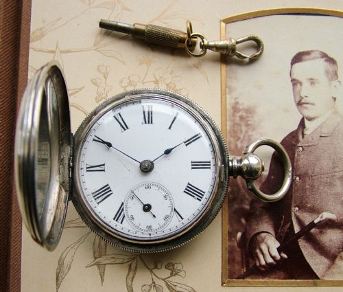 A Vintage Fine Silver Full Hunter Pocket Watch