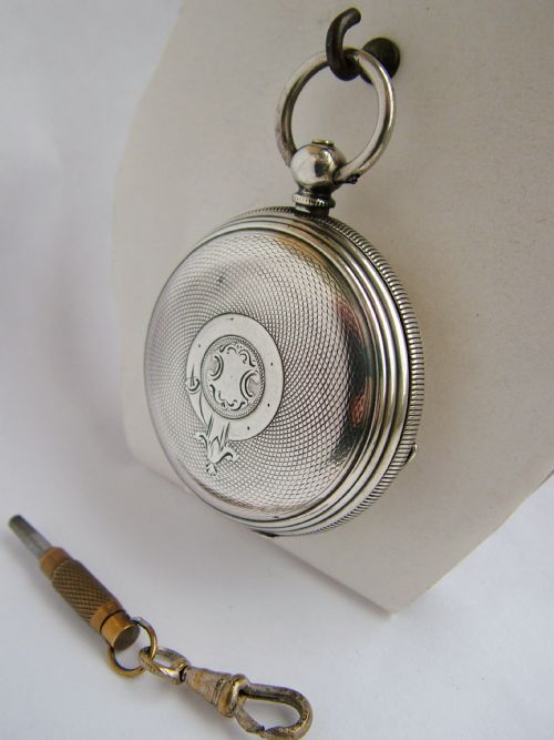 fig 1. A vintage fine silver full hunter pocket watch