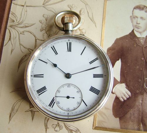 Antique ¾ Plate Silver Pocket Watch, 1896