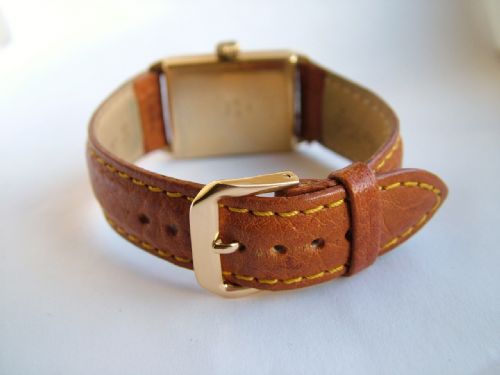 fig 2. Gents 1930 Art Deco silver gilt Simba wrist watch
