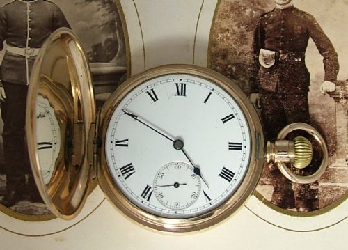 Antique 14ct Gold Filled Waltham Traveler Full Hunter Pocket Watch