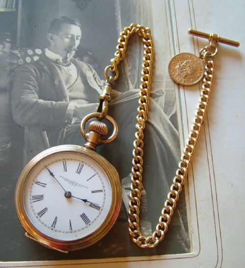 Antique Small Pocket Watch and Chain
