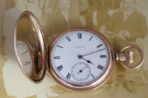 Antique 1909 Elgin Full Hunter Gold Filled Pocket
