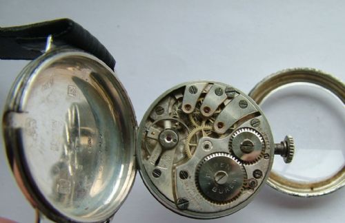 fig 2. A gents silver Buren Grand Prix wrist watch, 1929