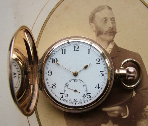 A Vintage 1920s Hexameter Full Hunter Pocket Watch