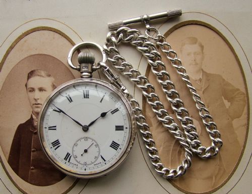 1925 Silver Limit No 2 Pocket Watch and Chain