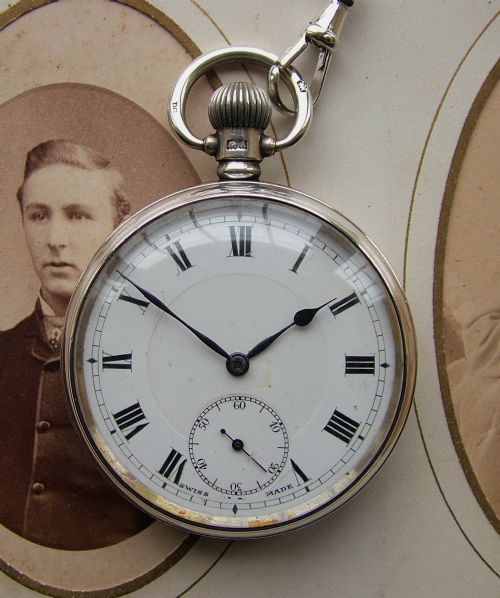 fig 1. 1925 silver Limit No 2 pocket watch and chain