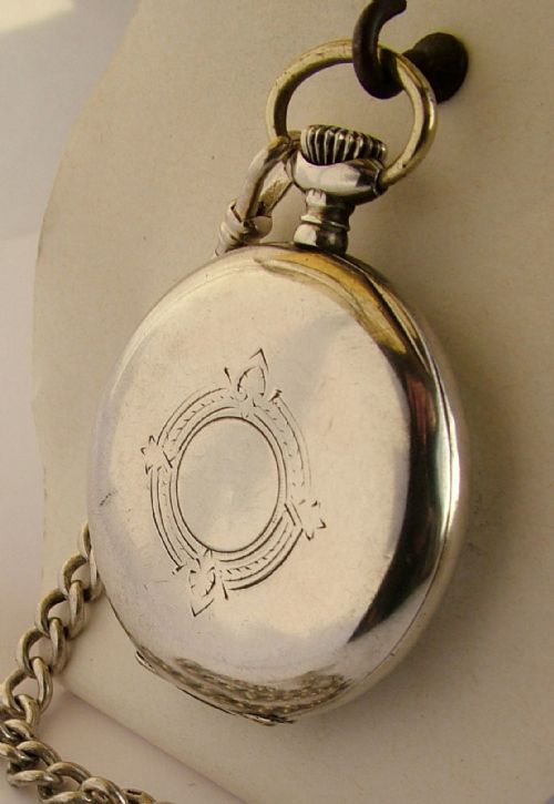 fig 2. Antique .800 silver pocket watch and chain