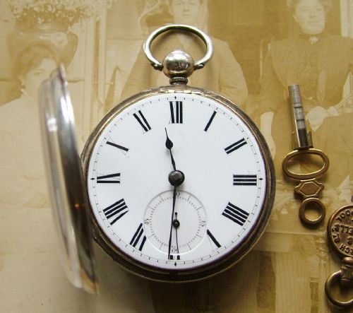 fig 1. Antique silver pocket watch, Thomas Harvey, London