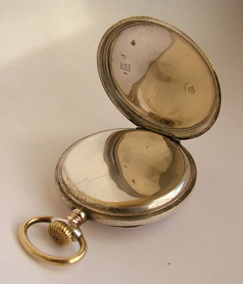 fig 2. A vintage 1920s Swiss .800 silver Lanco pocket watch