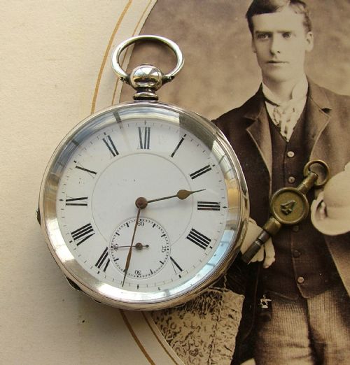 An Antique Swiss Silver Pocket Watch