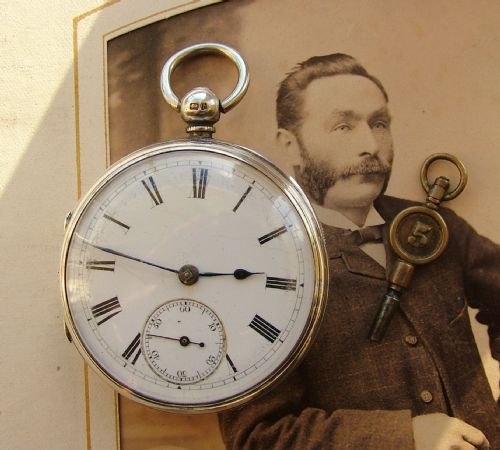An Antique 1883 Chester Silver Pocket Watch.