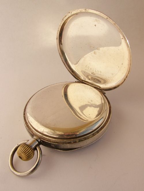 fig 2. Vintage 1919 silver Hamilton stem winding pocket watch