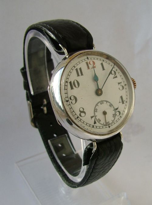 fig 1. An antique silver WW1 trench watch