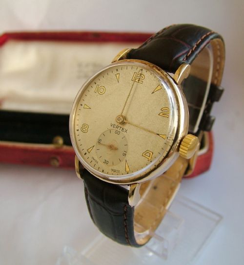 Gents 9 Carat Gold Vertex Wrist Watch, 1950