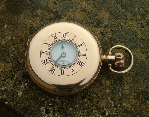 fig 1. 1920s gold plated half hunter pocket watch