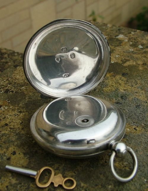 fig 3. Silver half hunter Portsmouth pocket watch, 1872