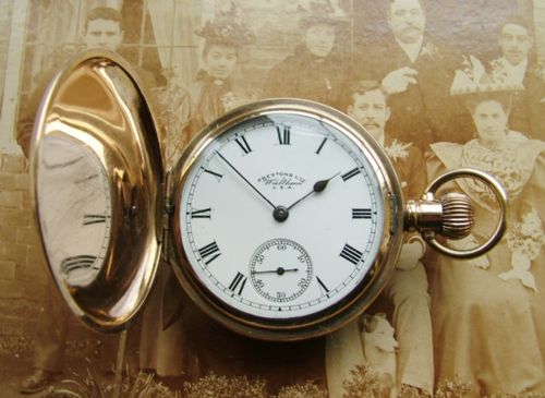 fig 1. Rare Waltham 'Preston Junior' hunter pocket watch