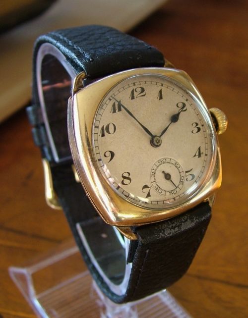 fig 1. Gents 1920s Tavannes cushion cased wrist watch