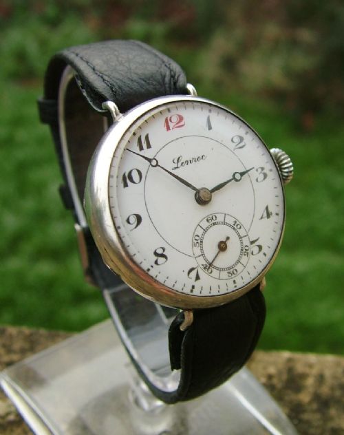 fig 1. A gents silver Lenroc trench watch, 1924