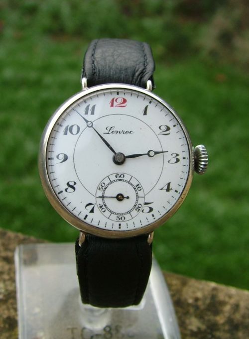 fig 2. A gents silver Lenroc trench watch, 1924