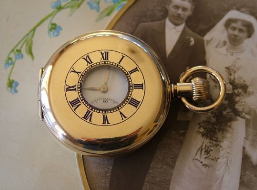 Antique Minerva Half Hunter Pocket Watch