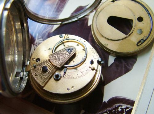 fig 1. An antique silver fusee pocket watch, 1864