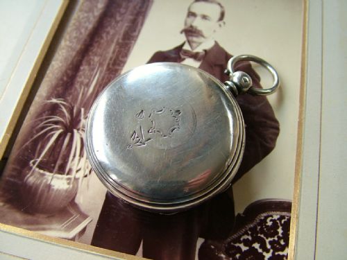 fig 2. An antique silver fusee pocket watch, 1864