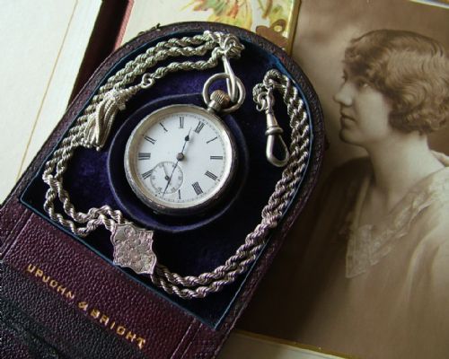 A Lady’s Edwardian Silver Fob Watch with Albertina