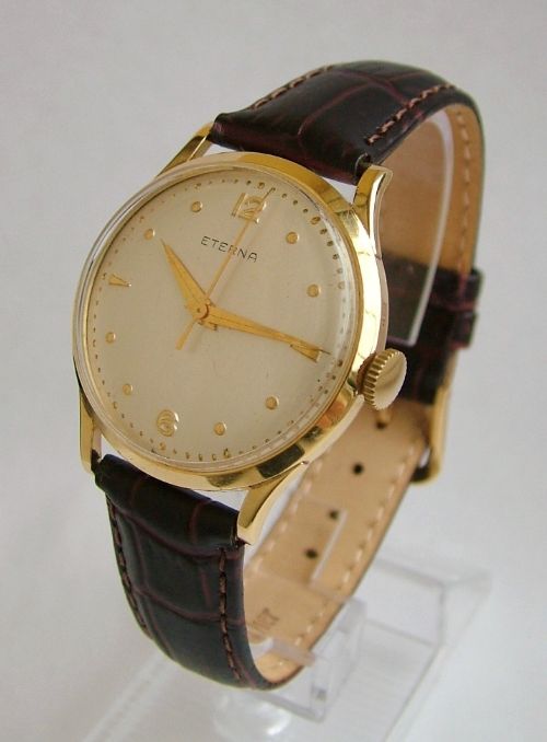 Gents 1950s 18ct Gold Eterna Wristwatch