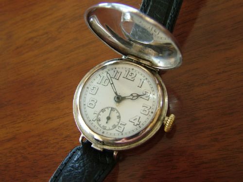 fig 2. Gents 1916 silver half hunter trench watch