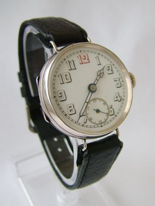 fig 1. Gents 1920s silver trench watch