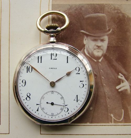 Antique Silver Omega Pocket Watch