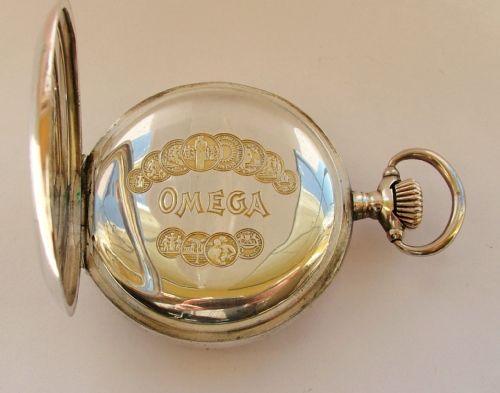 fig 2. Antique silver Omega pocket watch