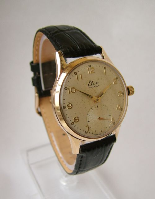 fig 1. 1957 Gents 9 carat gold Elco wrist watch