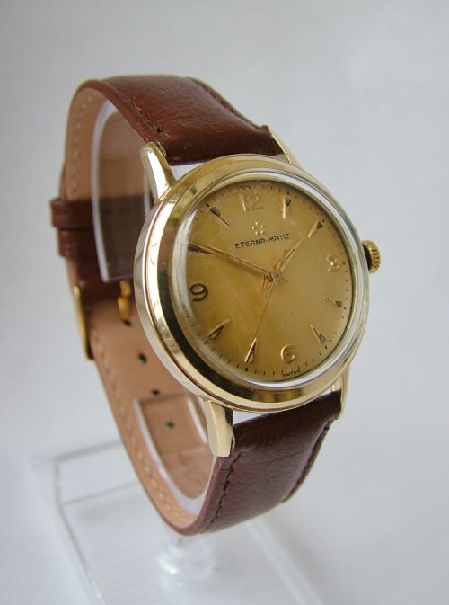 fig 1. Gents 1950s 14 ct gold filled Eterna-Matic wrist watch