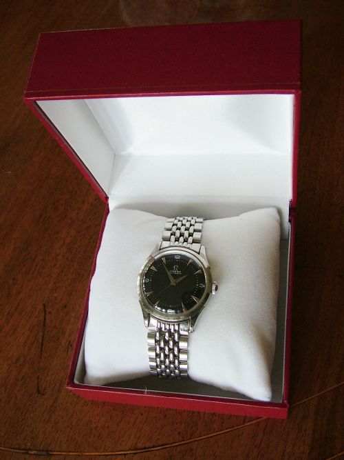 fig 2. A vintage gents 1950 Omega bumper automatic wrist watch