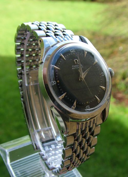 fig 1. A vintage gents 1950 Omega bumper automatic wrist watch