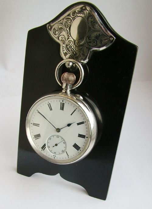 Antique J.w.benson Silver Pocket Watch and Stand