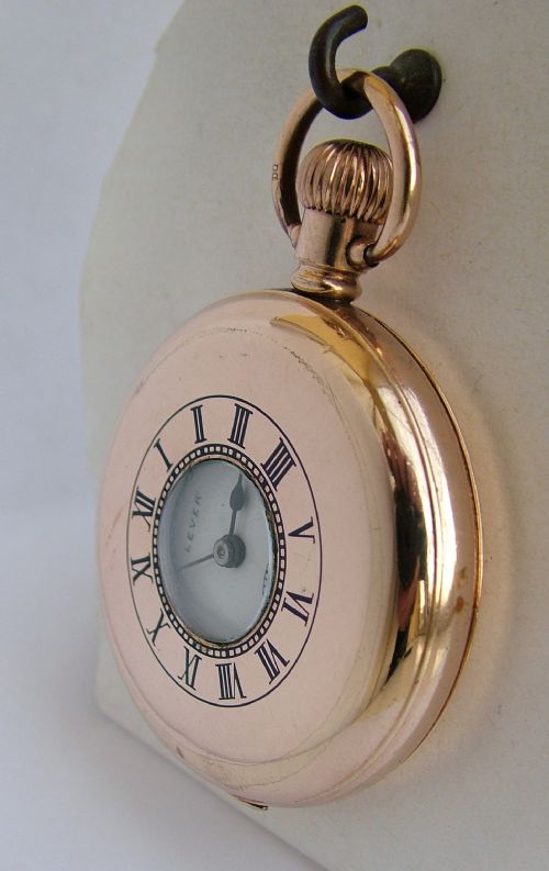 fig 1. 1920s Coventry Made Lever half hunter pocket watch