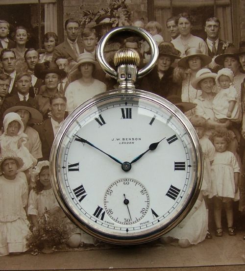 A 1930s Silver Pocket Watch from J W Benson.