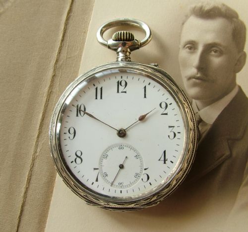 Antique Silver Longines Pocket Watch