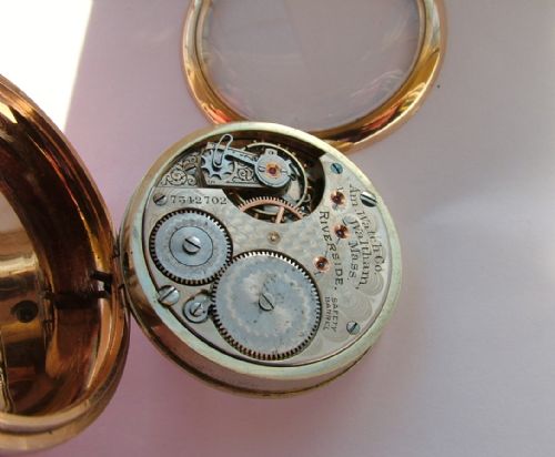fig 1. An antique Waltham Riverside pocket watch, 1895