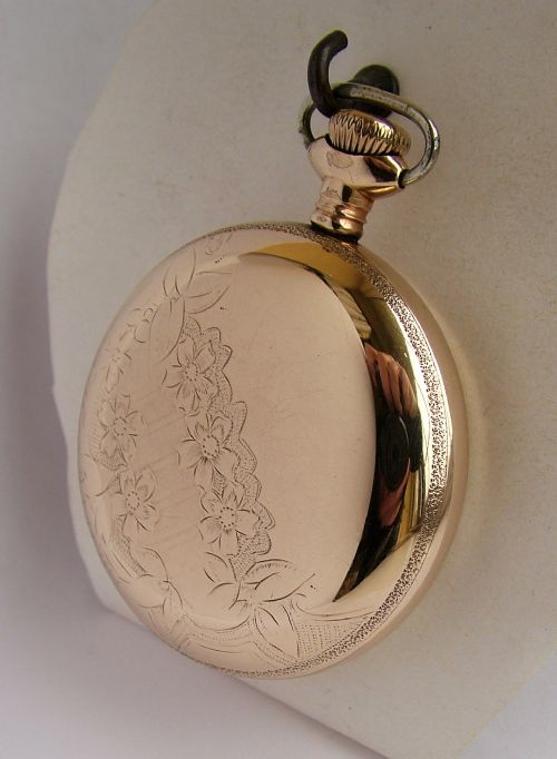 fig 1. A chunky 1905 Waltham gold filled pocket watch