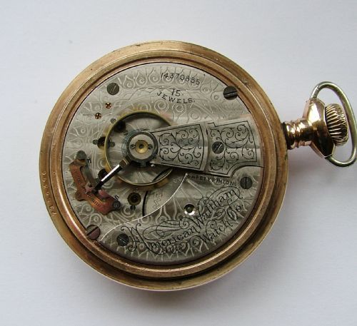 fig 2. A chunky 1905 Waltham gold filled pocket watch