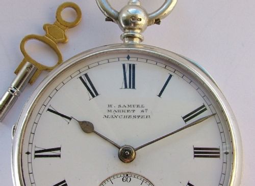 An Antique H Samuel Silver Pocket Watch, 1891